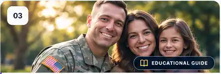 Military family together outdoors
