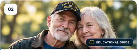 Older veteran and spouse outdoors