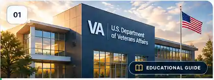U.S. Department of Veterans Affairs medical facility with an American flag